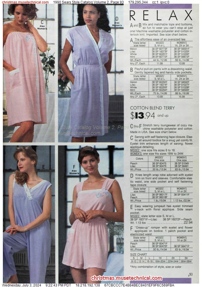 1990 Sears Style Catalog Volume 2, Page 93