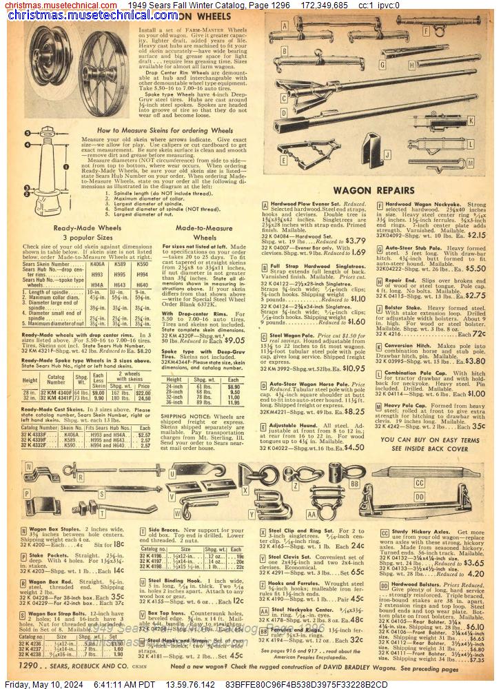 1949 Sears Fall Winter Catalog, Page 1296