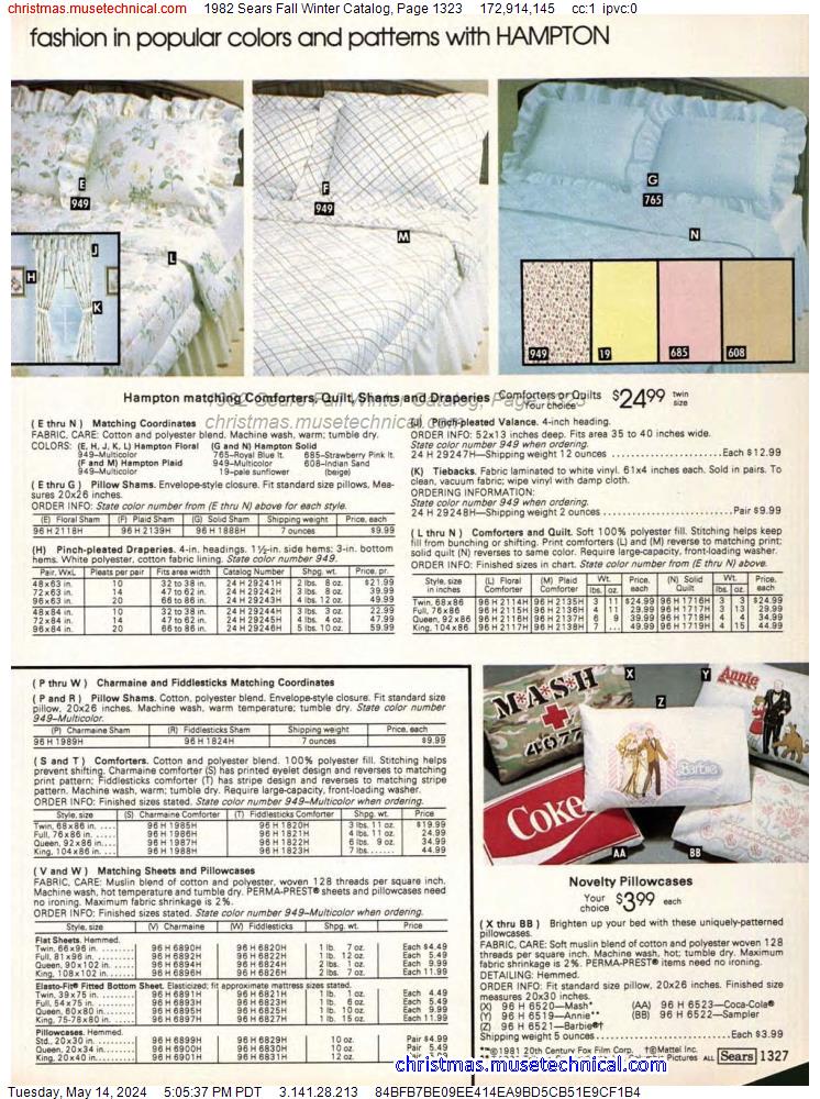 1982 Sears Fall Winter Catalog, Page 1323