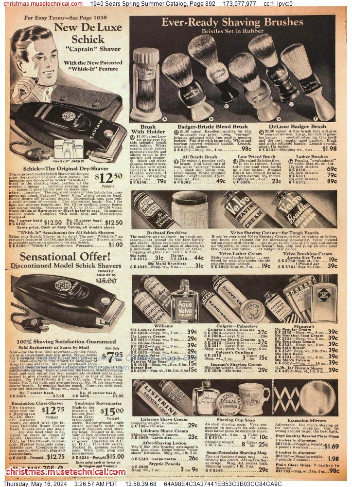 1940 Sears Spring Summer Catalog, Page 892