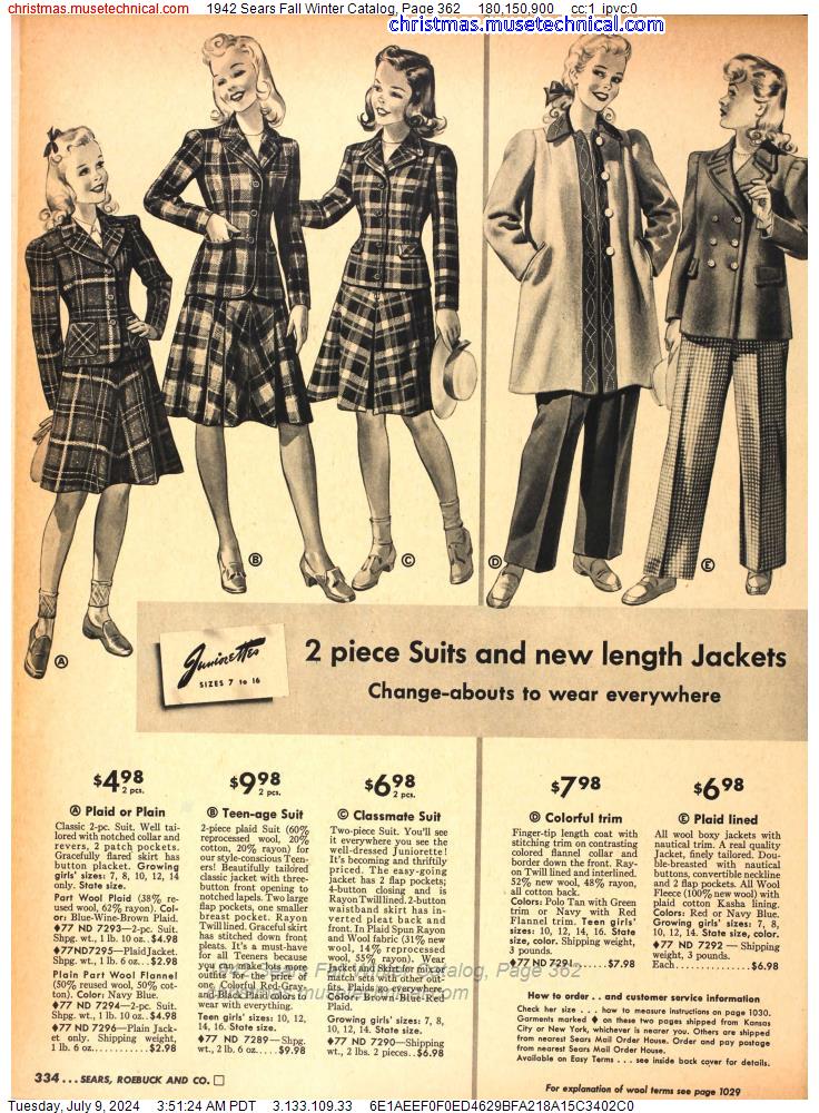 1942 Sears Fall Winter Catalog, Page 362