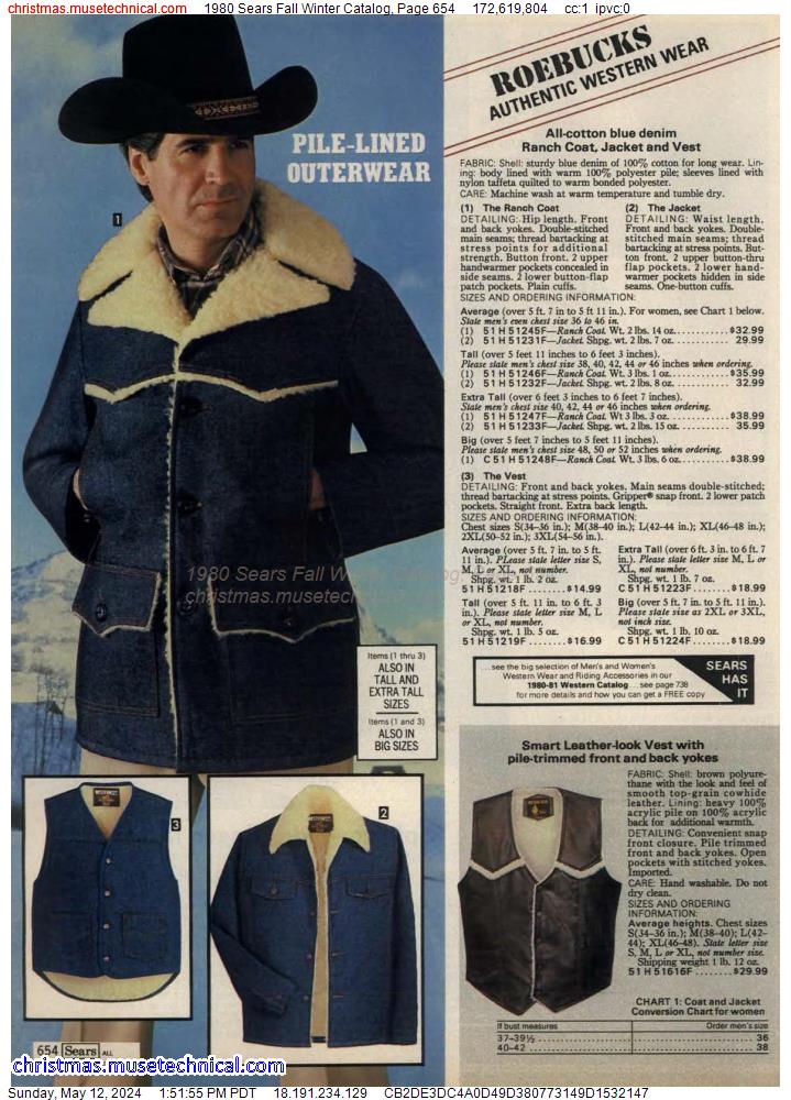 1980 Sears Fall Winter Catalog, Page 654