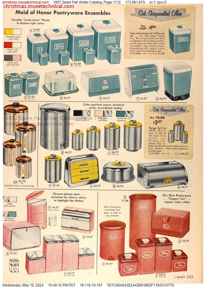 1957 Sears Fall Winter Catalog, Page 1112