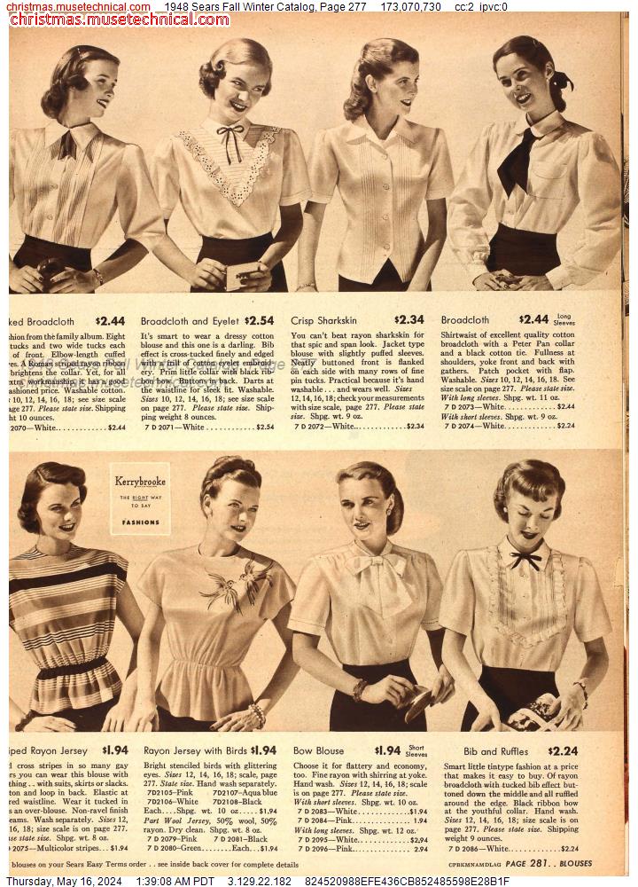 1948 Sears Fall Winter Catalog, Page 277