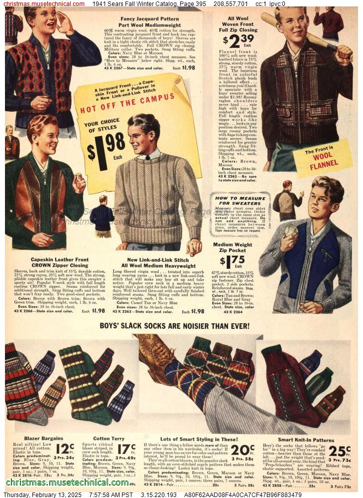 1941 Sears Fall Winter Catalog, Page 395