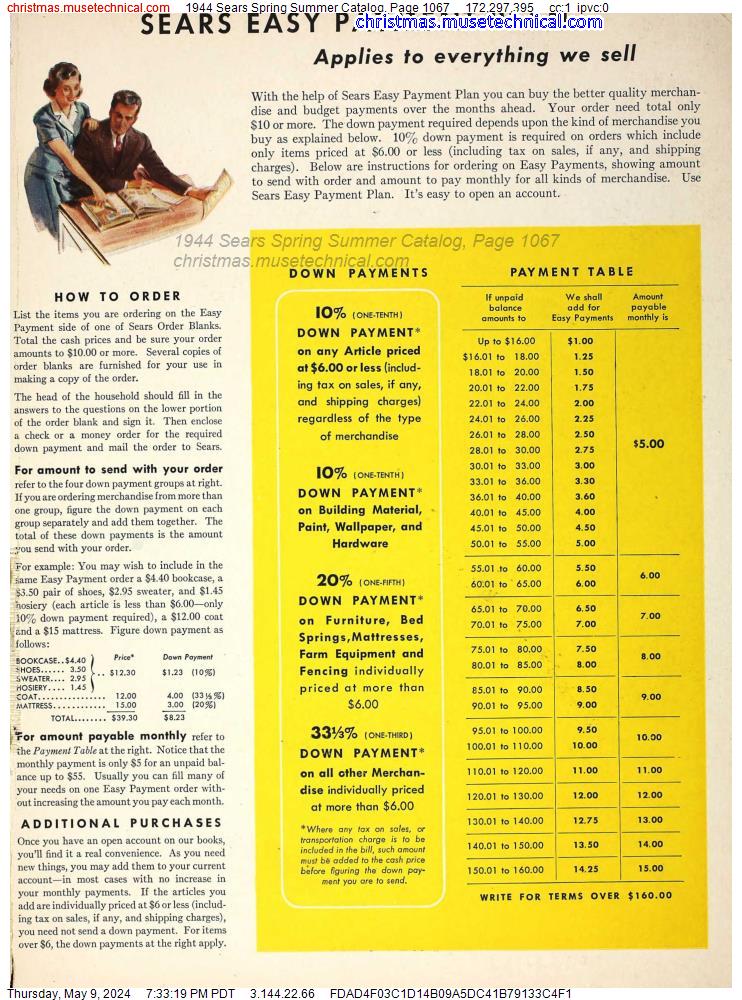 1944 Sears Spring Summer Catalog, Page 1067