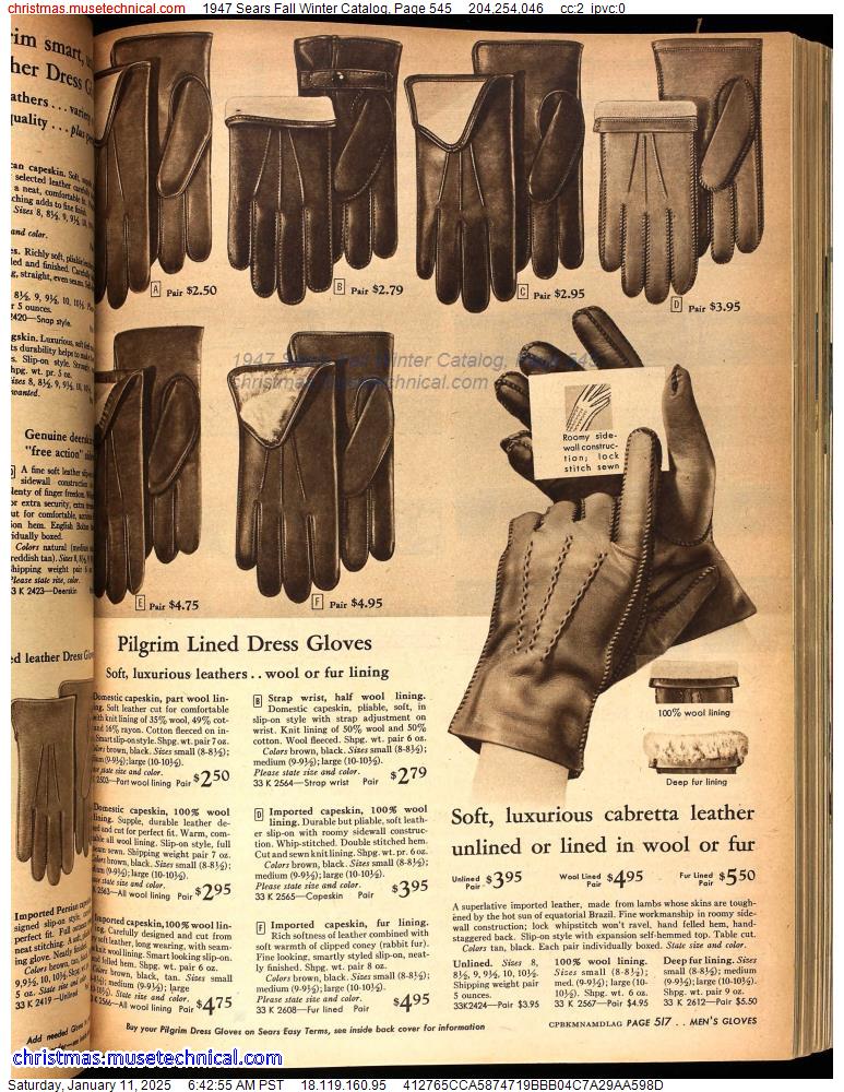 1947 Sears Fall Winter Catalog, Page 545