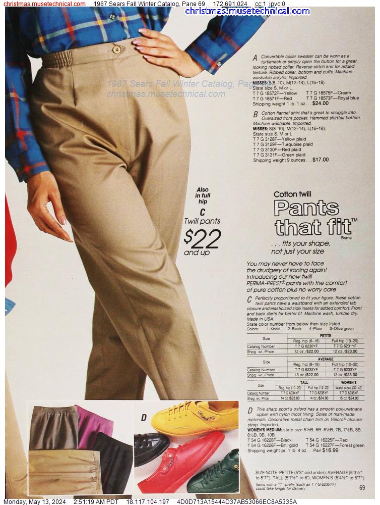 1987 Sears Fall Winter Catalog, Page 69
