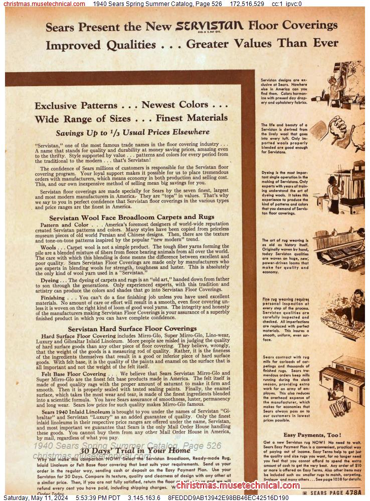 1940 Sears Spring Summer Catalog, Page 526