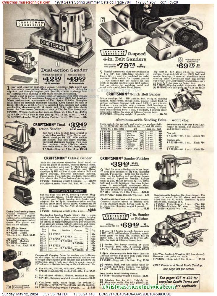 1970 Sears Spring Summer Catalog, Page 704