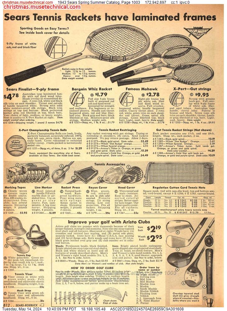 1943 Sears Spring Summer Catalog, Page 1003