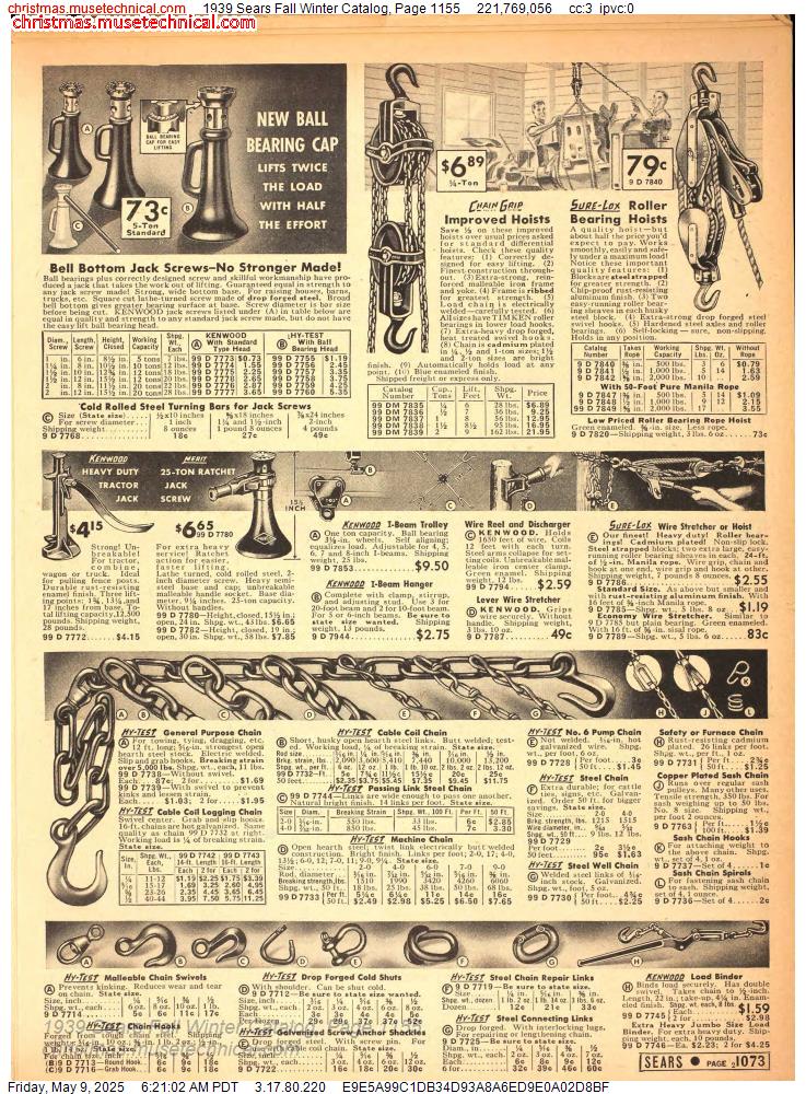 1939 Sears Fall Winter Catalog, Page 1155