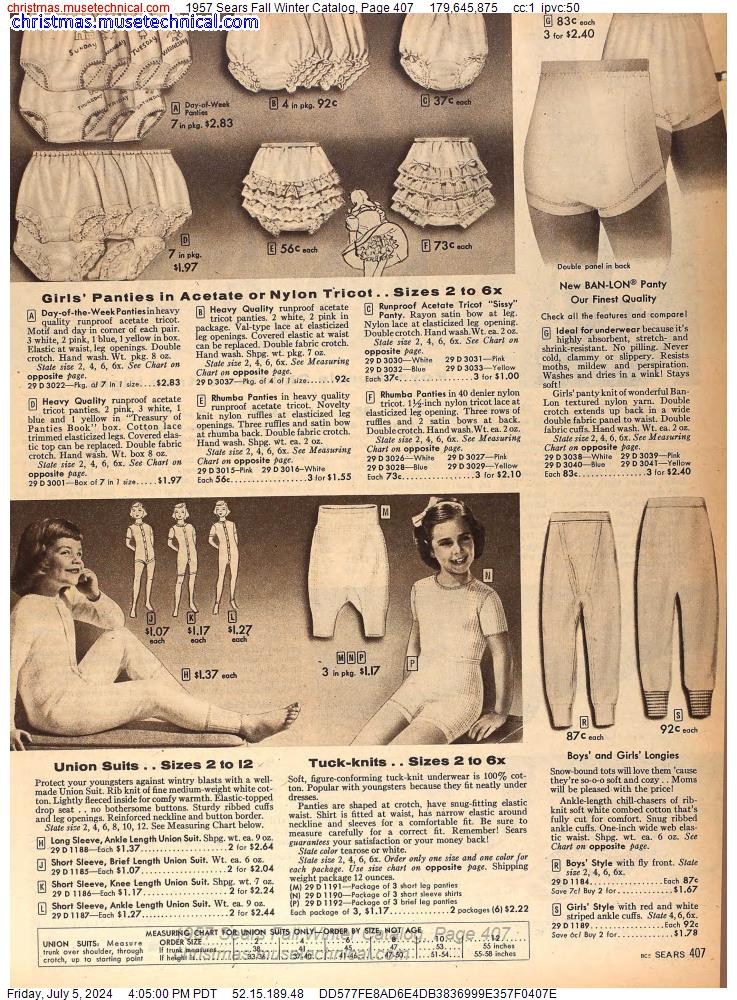 1957 Sears Fall Winter Catalog, Page 407