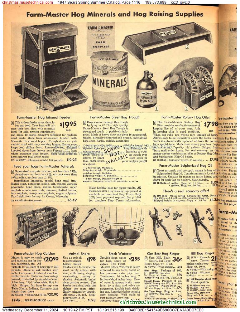 1947 Sears Spring Summer Catalog, Page 1116