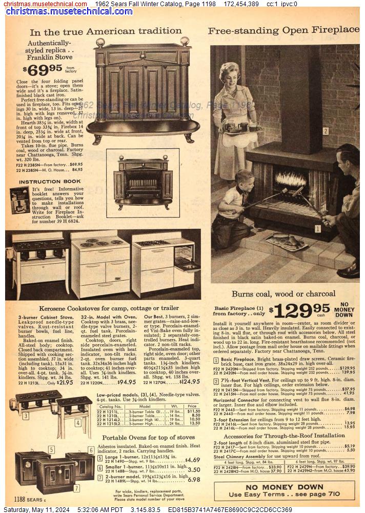 1962 Sears Fall Winter Catalog, Page 1198