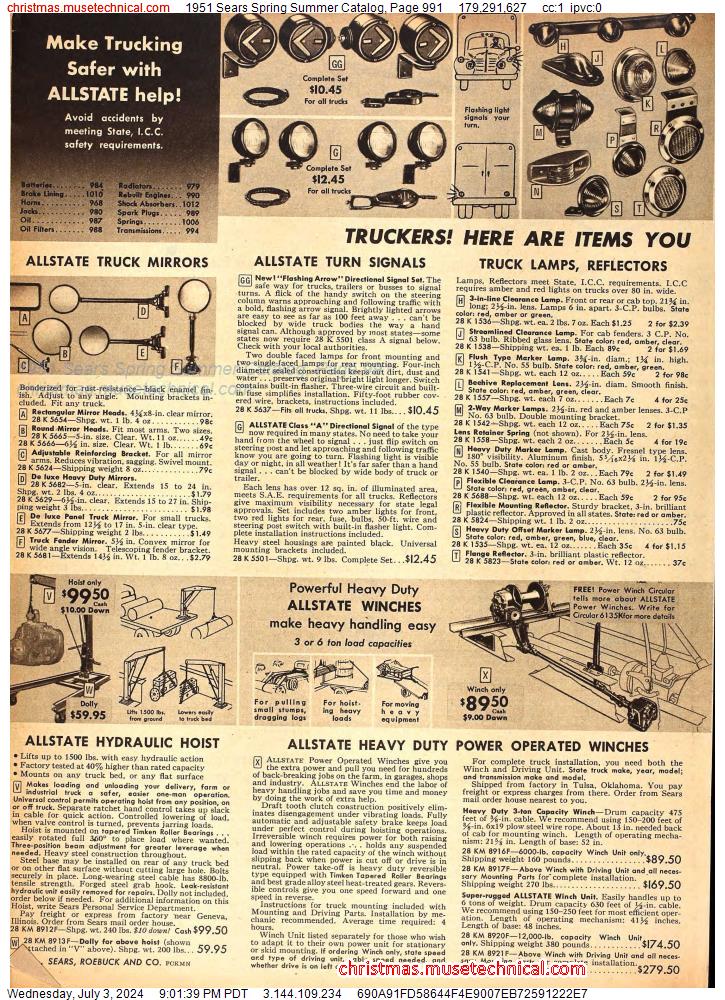 1951 Sears Spring Summer Catalog, Page 991