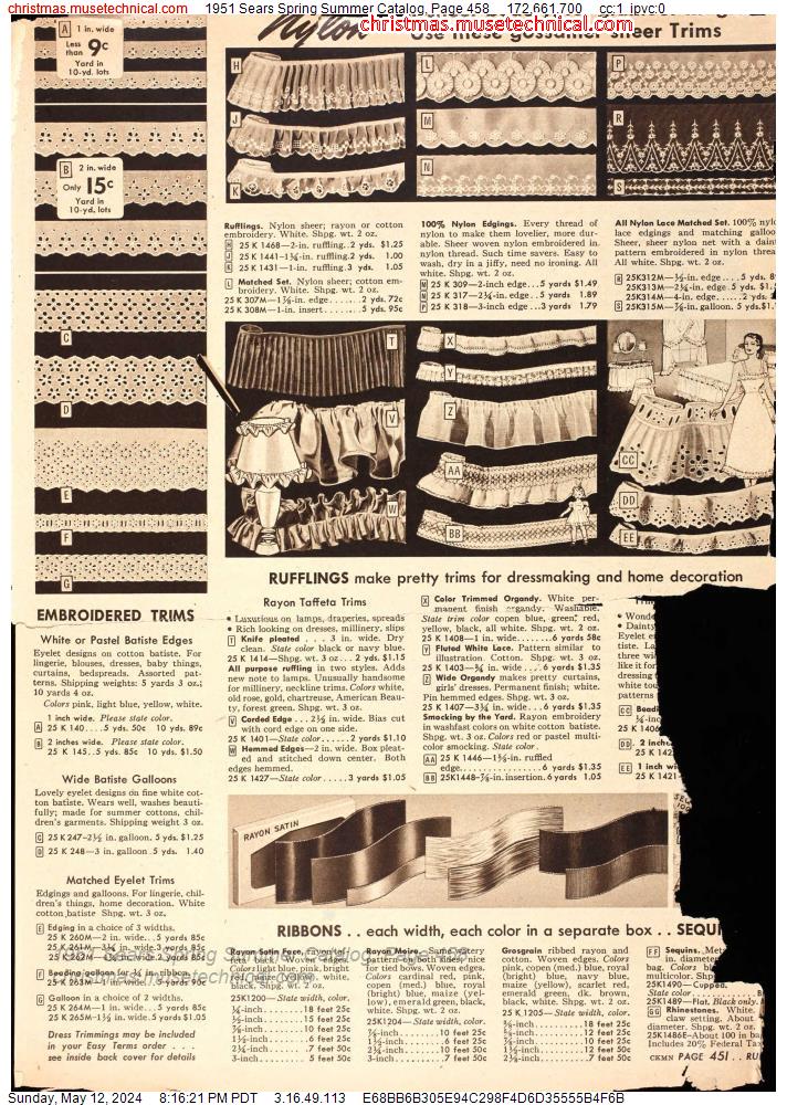 1951 Sears Spring Summer Catalog, Page 458