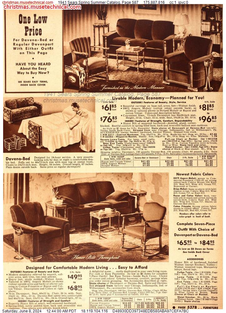 1941 Sears Spring Summer Catalog, Page 587