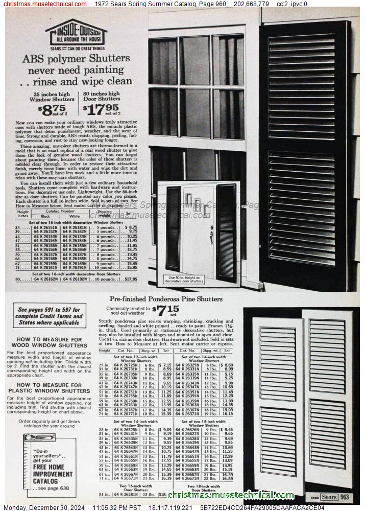 1972 Sears Spring Summer Catalog, Page 960