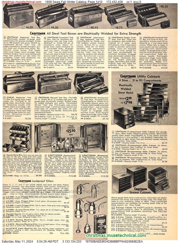 1956 Sears Fall Winter Catalog, Page 1410