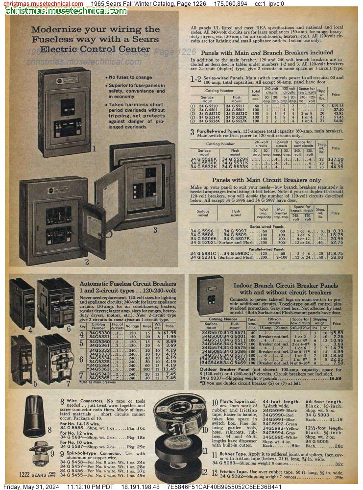 1965 Sears Fall Winter Catalog, Page 1226
