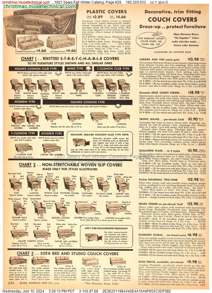 1951 Sears Fall Winter Catalog, Page 629