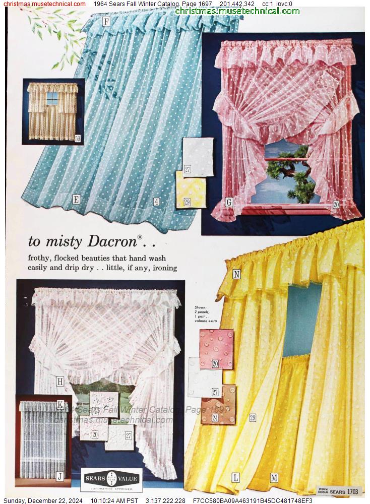 1964 Sears Fall Winter Catalog, Page 1697