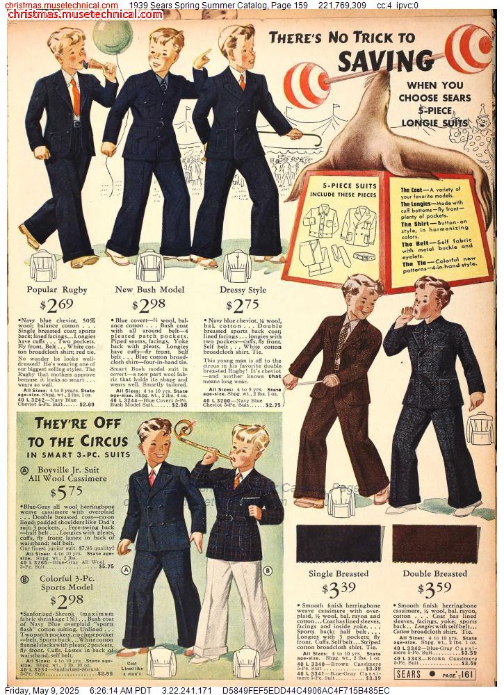 1939 Sears Spring Summer Catalog, Page 159