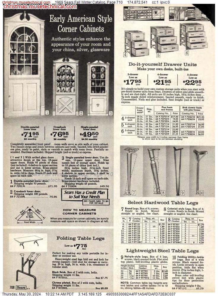 1969 Sears Fall Winter Catalog, Page 710