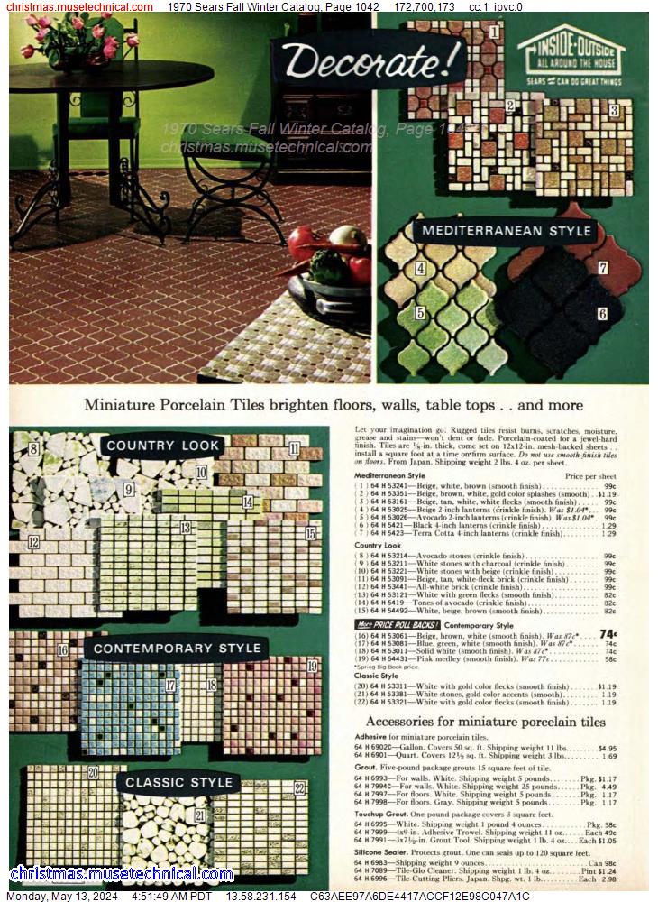 1970 Sears Fall Winter Catalog, Page 1042