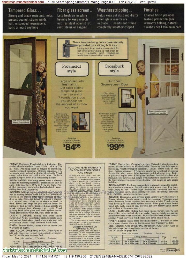 1976 Sears Spring Summer Catalog, Page 839