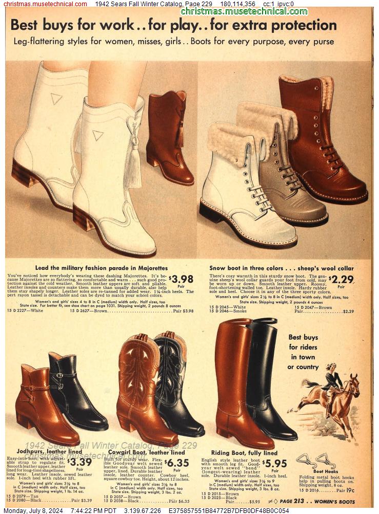 1942 Sears Fall Winter Catalog, Page 229