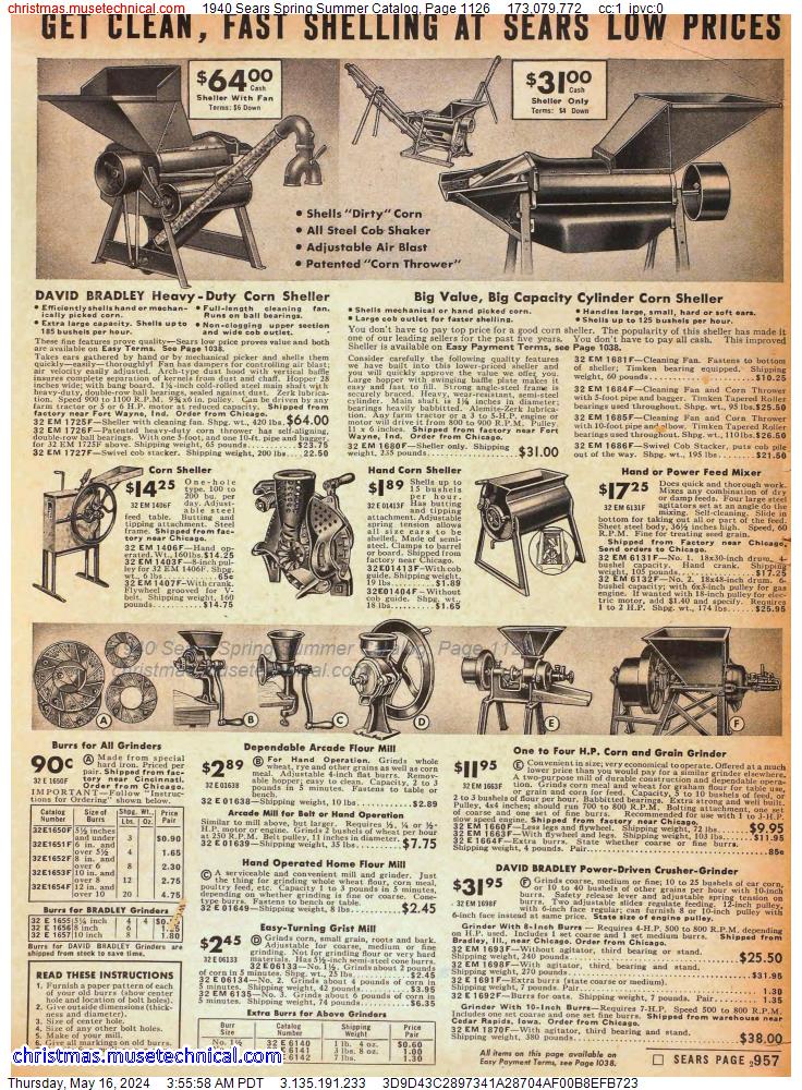 1940 Sears Spring Summer Catalog, Page 1126