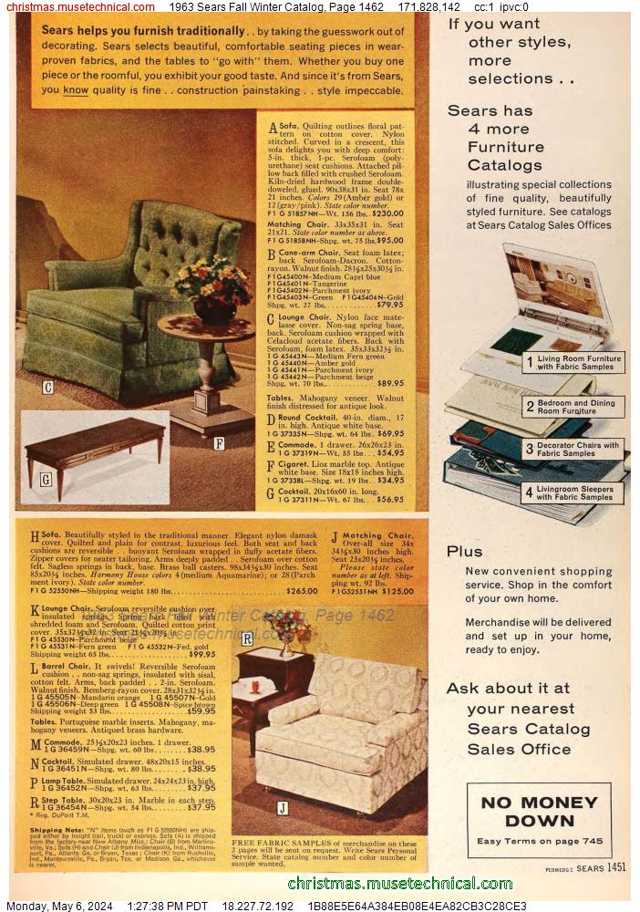 1963 Sears Fall Winter Catalog, Page 1462