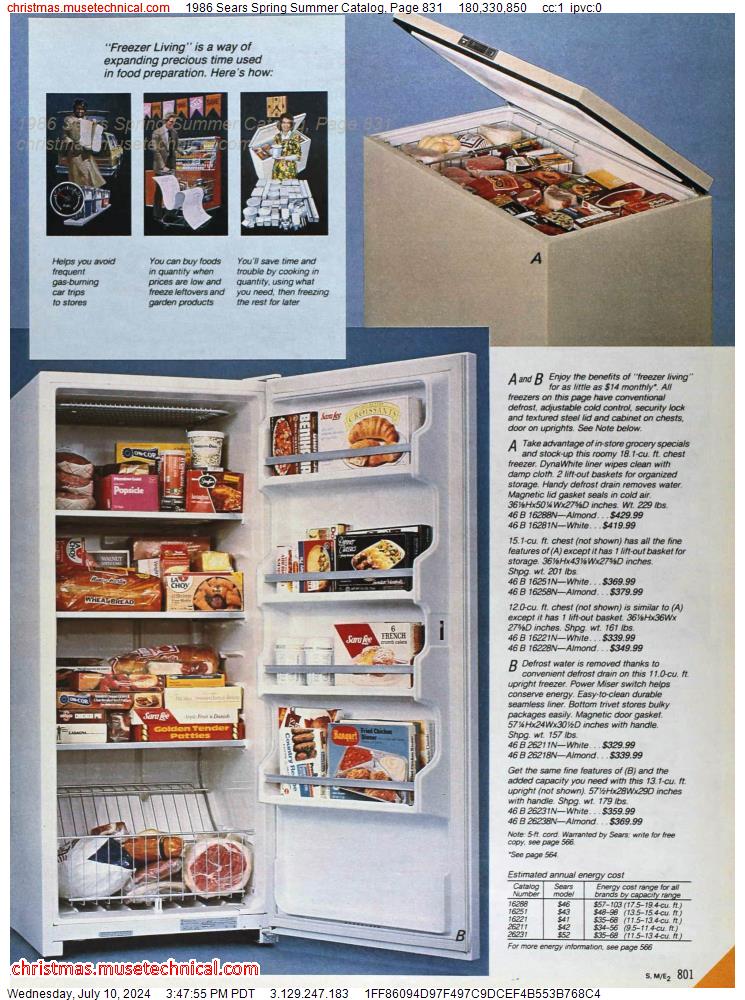 1986 Sears Spring Summer Catalog, Page 831