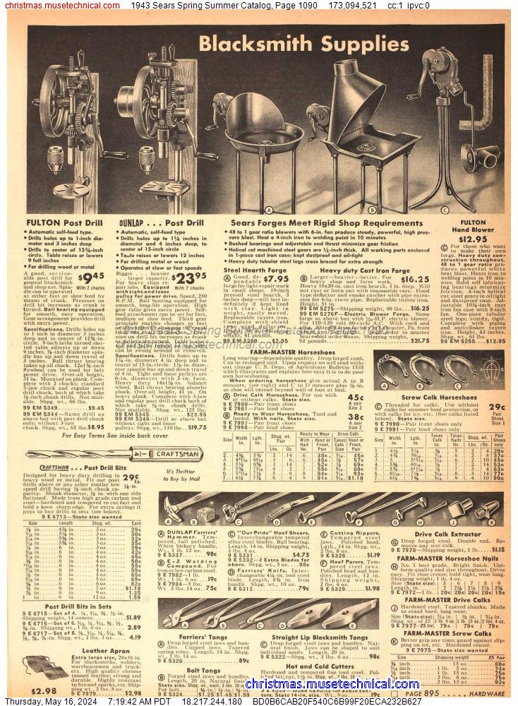 1943 Sears Spring Summer Catalog, Page 1090