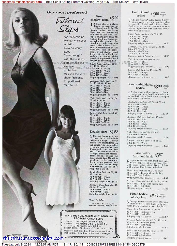 1967 Sears Spring Summer Catalog, Page 196