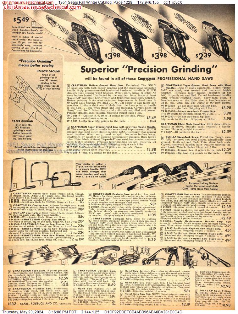1951 Sears Fall Winter Catalog, Page 1228