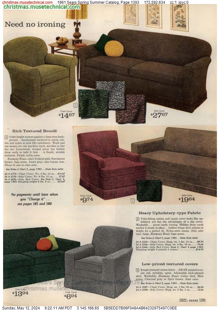 1961 Sears Spring Summer Catalog, Page 1393