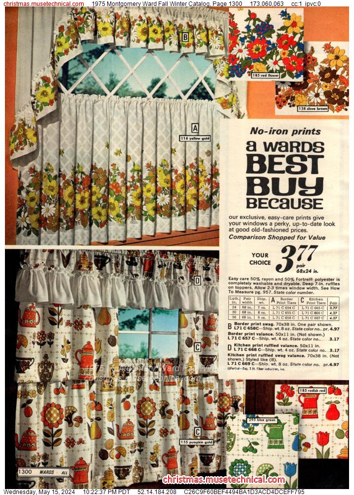 1975 Montgomery Ward Fall Winter Catalog, Page 1300