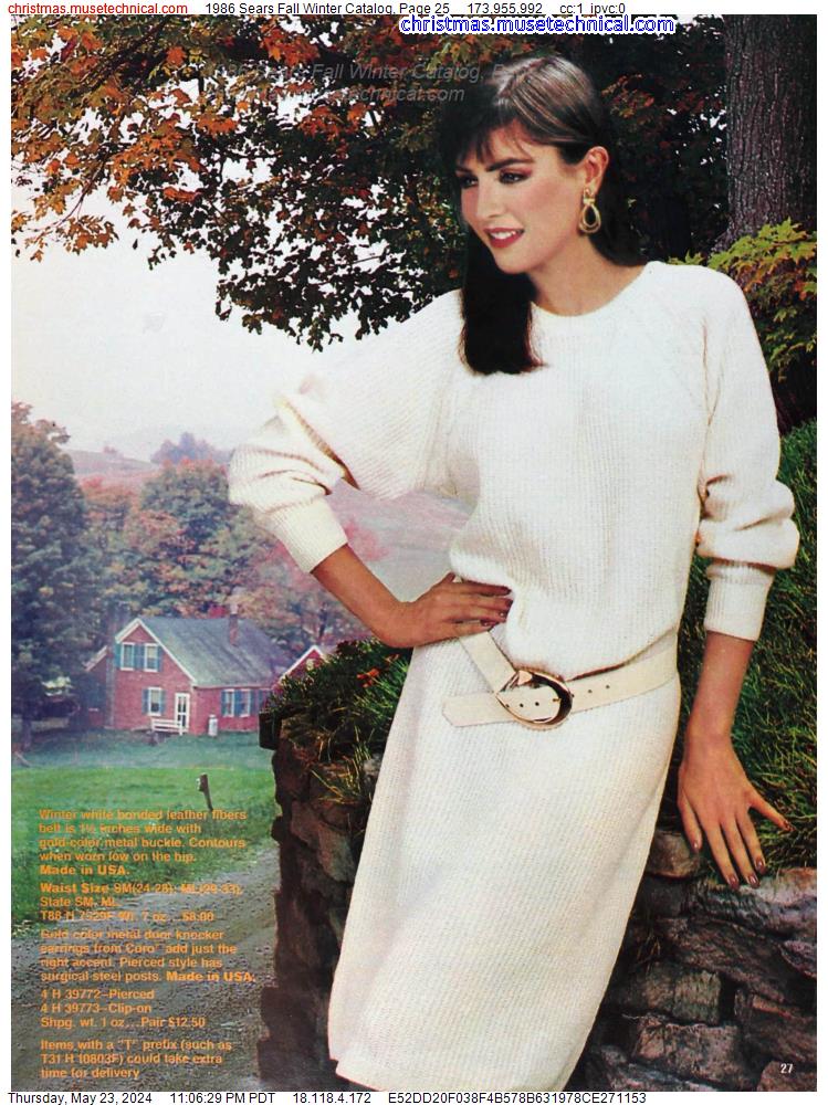 1986 Sears Fall Winter Catalog, Page 25