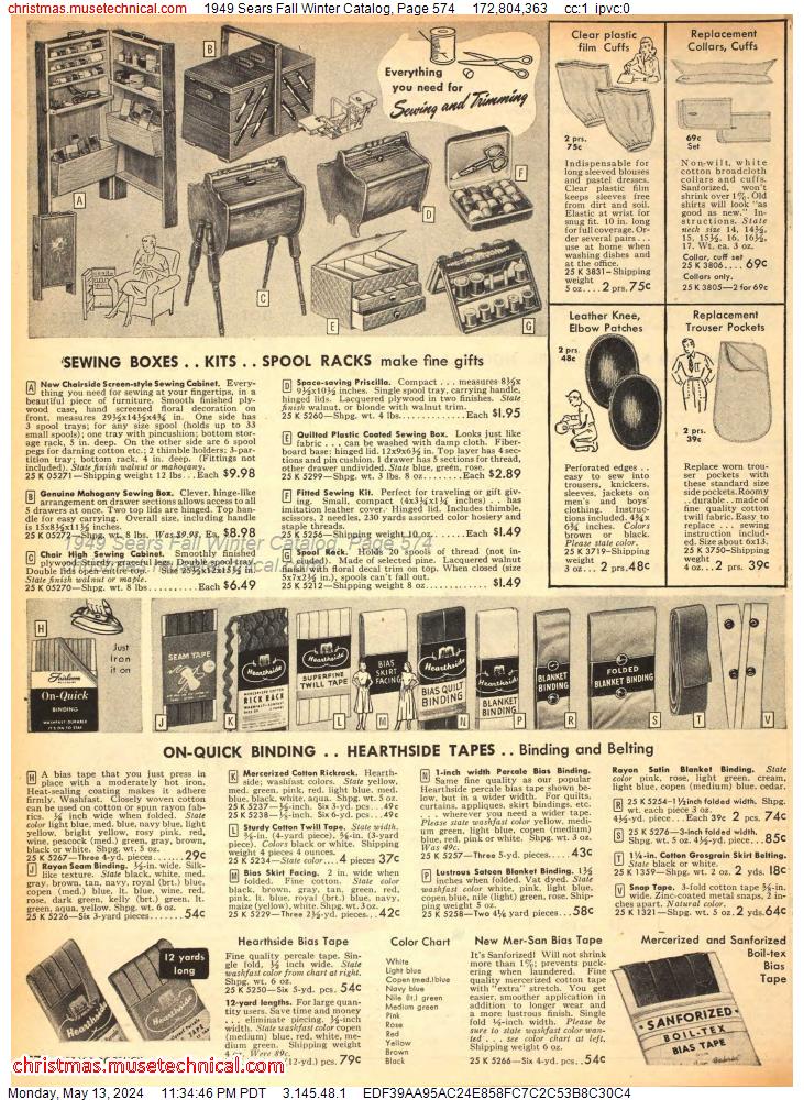 1949 Sears Fall Winter Catalog, Page 574