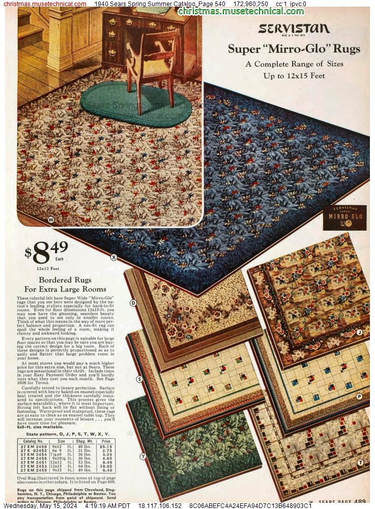 1940 Sears Spring Summer Catalog, Page 540