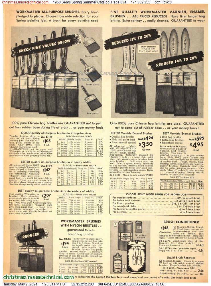 1950 Sears Spring Summer Catalog, Page 834