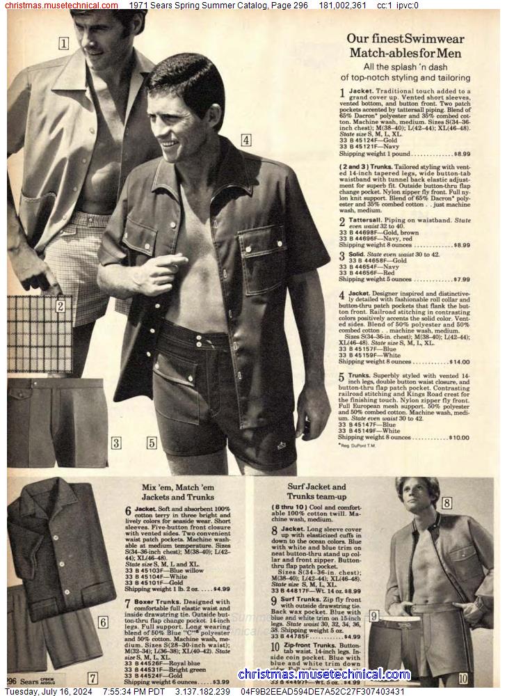 1971 Sears Spring Summer Catalog, Page 296