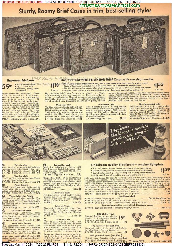 1943 Sears Fall Winter Catalog, Page 657