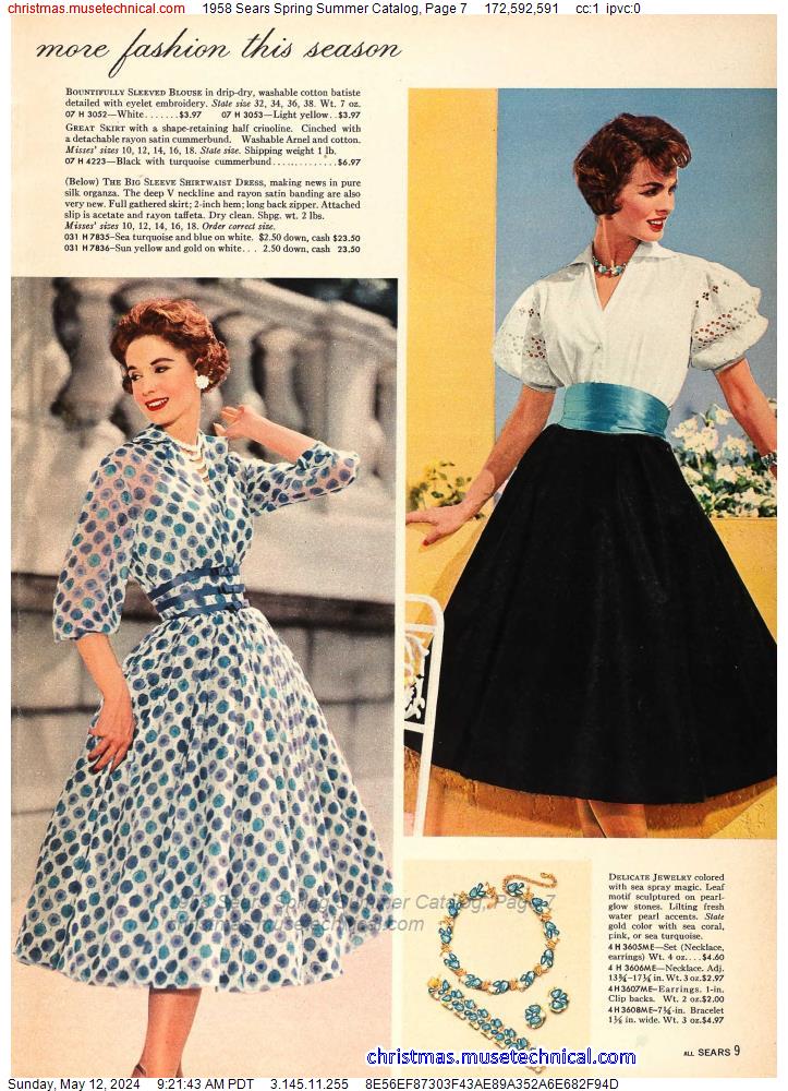 1958 Sears Spring Summer Catalog, Page 7