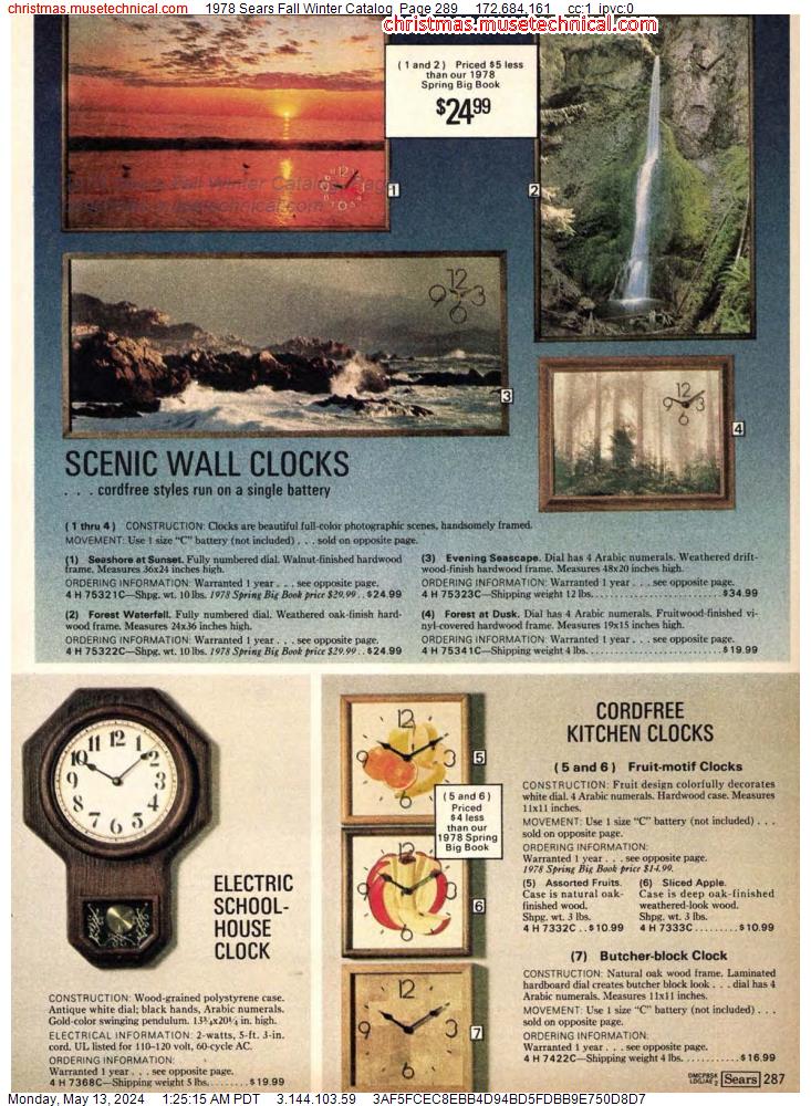 1978 Sears Fall Winter Catalog, Page 289