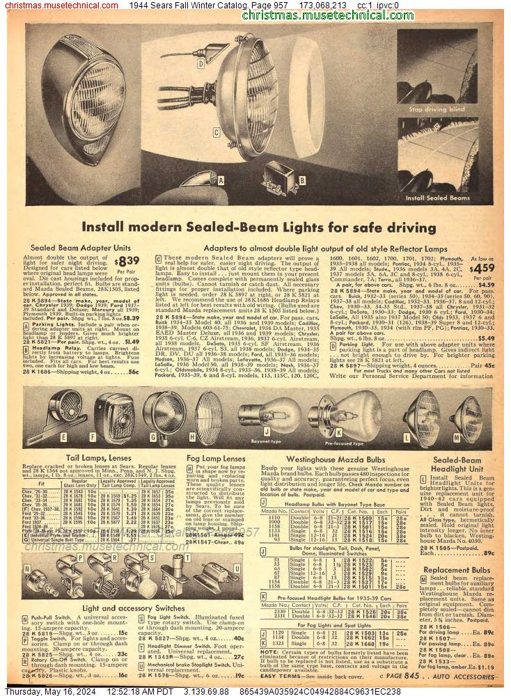 1944 Sears Fall Winter Catalog, Page 957