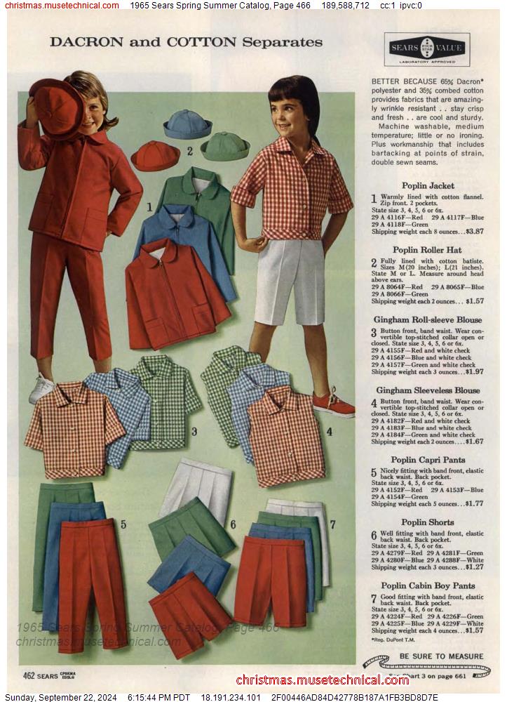 1965 Sears Spring Summer Catalog, Page 466 - Catalogs & Wishbooks